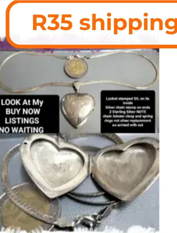 VTGLocket+Choker Chain925 Italy+HEART Sterling Silver 925 double sided LOOK atMy BUY NOW-NO WAITING
