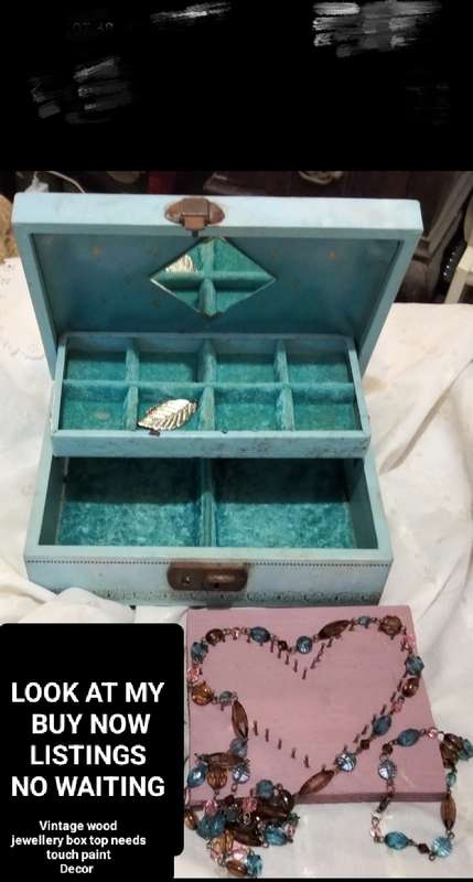 Jewelry Box blue hinged+Necklace+bracelet+leaf Heart block Damage LOOK AtMy BUY NOW items NO WAITING