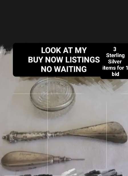 3 Antique  Sterling Silver items for one bid
