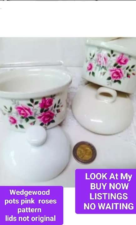 2 Bowls + 2 lids not original WEDGEWOOD - CHINTZ - Pink  ROSES  ENGLAND