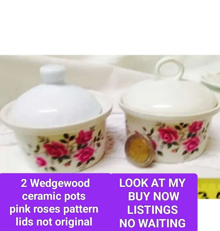 2 Bowls + 2 lids not original WEDGEWOOD - CHINTZ - Pink  ROSES  ENGLAND
