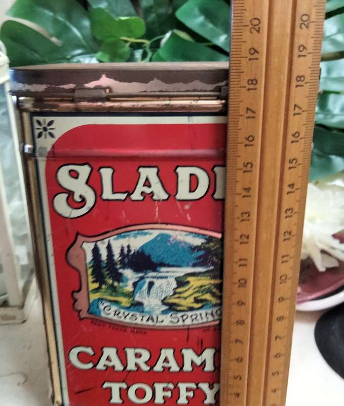 Vintage TIN SLADE Caramel Toffy tin LOOK At All My BUY NOW LISTINGS NO WAITING