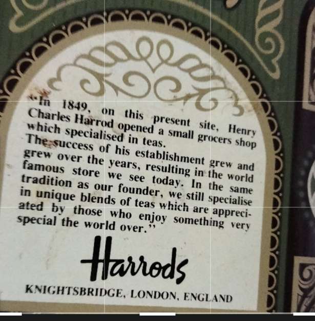 TINS TEA 1 HARRODS No 14 content DO NOT DRINK + 1 other LOOK at My BUY NOW listings NO WAITING