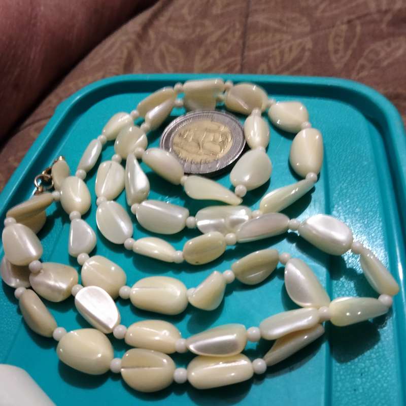 NECKLACE Butterscotch Mother of Pearl Polished  Organic - LOOK At All My BUY NOW items NO