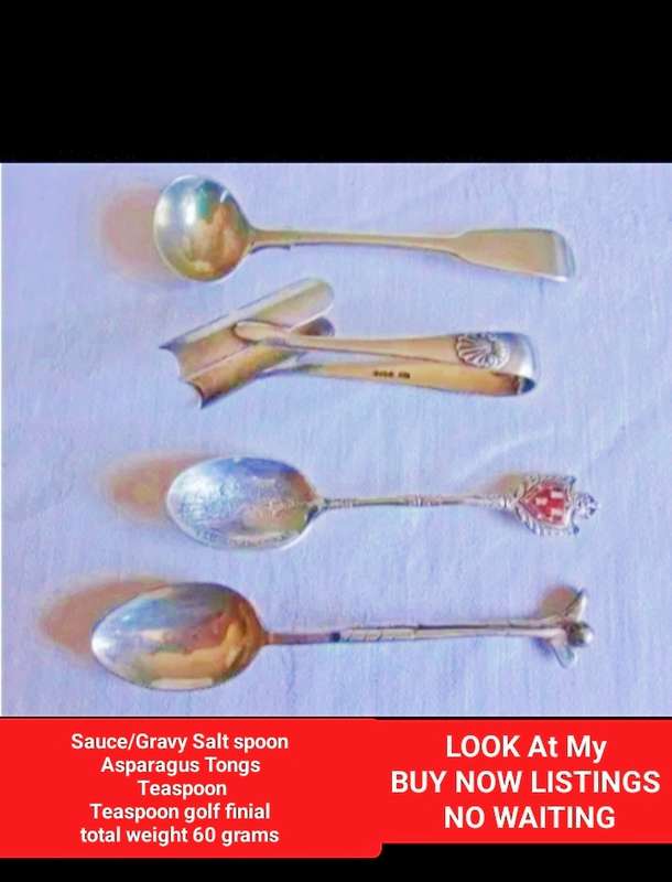 4 Antique STERLING SILVER Serving flatware LOOK AT MY BUY NOW LISTINGS NO WAITING