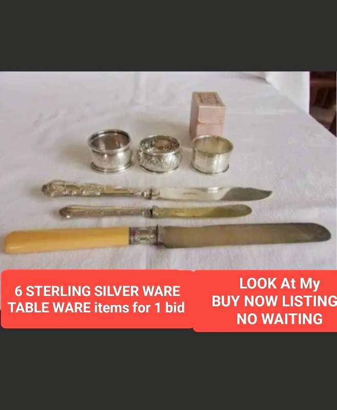6 Vintage Sterling Silver table items for one bid