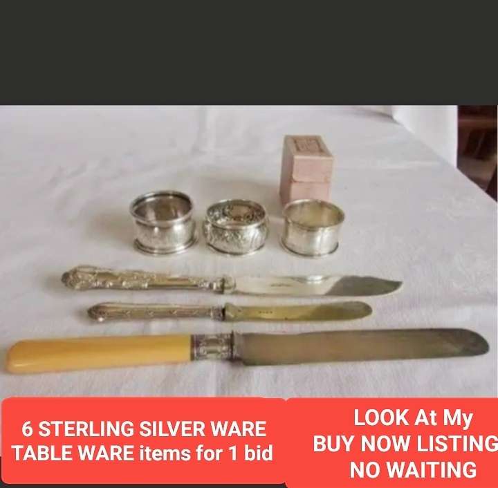 6 Vintage Sterling Silver table items for one bid