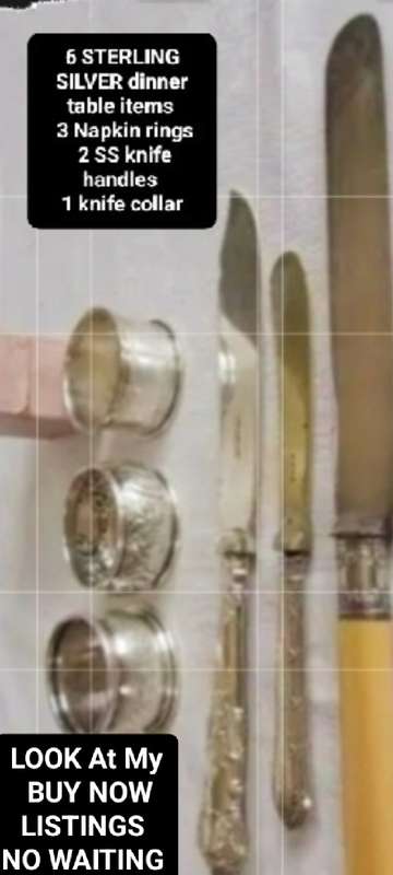 6 Vintage Sterling Silver table items for one bid
