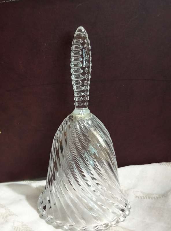 BELL 24% lead Crystal Glass Spiral Rib handle beaded Glass LOOK at my BUY NOW-NO WAITING
