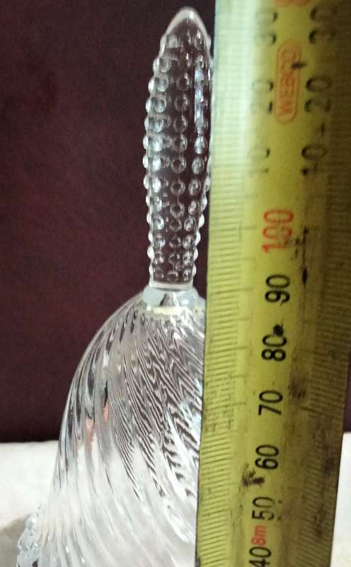 BELL 24% lead Crystal Glass Spiral Rib handle beaded Glass LOOK at my BUY NOW-NO WAITING