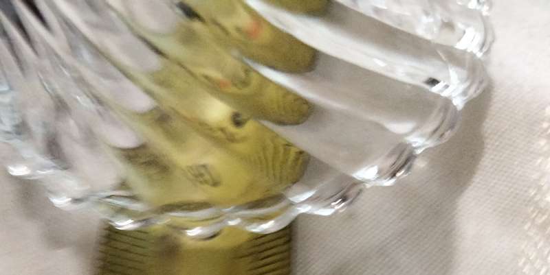 BELL 24% lead Crystal Glass Spiral Rib handle beaded Glass LOOK at my BUY NOW-NO WAITING
