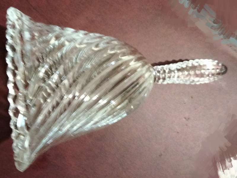 BELL 24% lead Crystal Glass Spiral Rib handle beaded Glass LOOK at my BUY NOW-NO WAITING