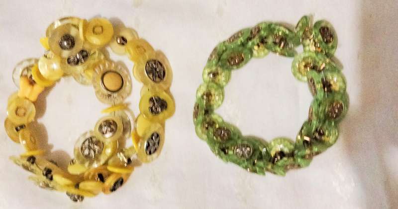 2  Bracelet made from Vintage buttons+ Gold tone buttons LOOK at My BUY NOW listings NO WAITING