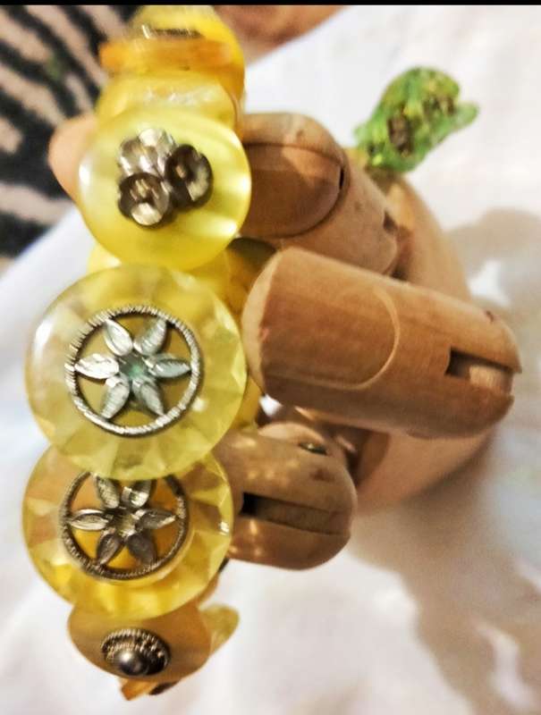2  Bracelet made from Vintage buttons+ Gold tone buttons LOOK at My BUY NOW listings NO WAITING