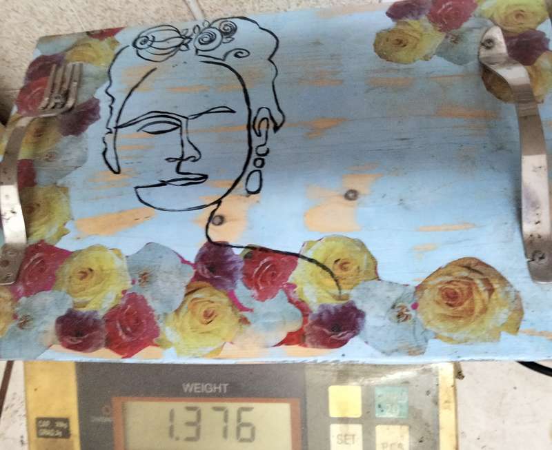 Wood TRAY Arty shabby chicCutleryServiette holder cutlery designLOOK At My BUY NOW NO WAITING