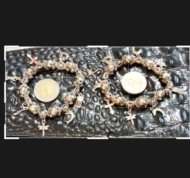 Take 2 bracelet Stretch charms Silver Tone costume jewellery look at my Buy Now listings No Waiting