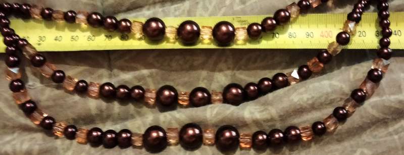 NECKLACE Bib  purple glass beads interspaced square lighter LOOK at my BUY NOW LISTINGS NO WAITING