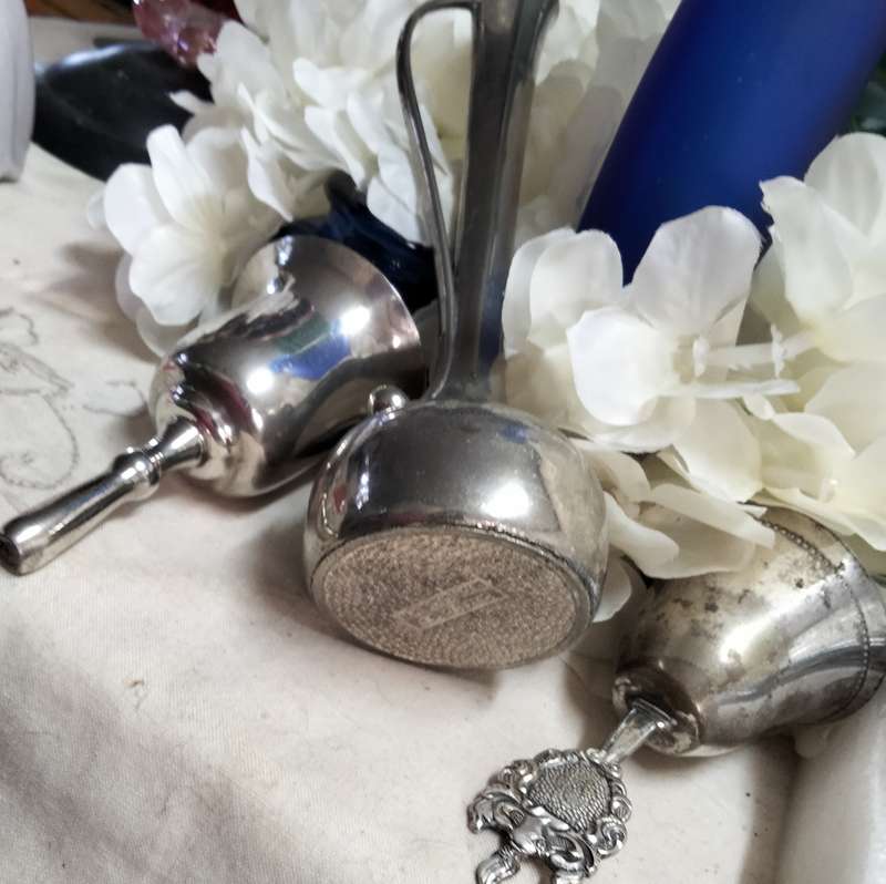 3 Plated 2 EPNS bells+ Clangers +Plated Art Deco bud Vase  LOOK At My BUY NOW LISTINGS NO WAITING