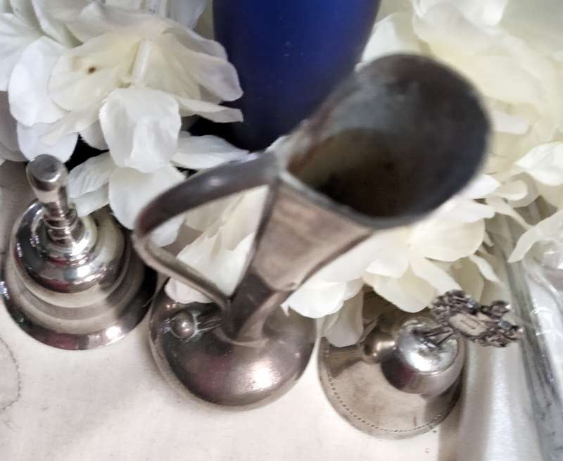 3 Plated 2 EPNS bells+ Clangers +Plated Art Deco bud Vase  LOOK At My BUY NOW LISTINGS NO WAITING