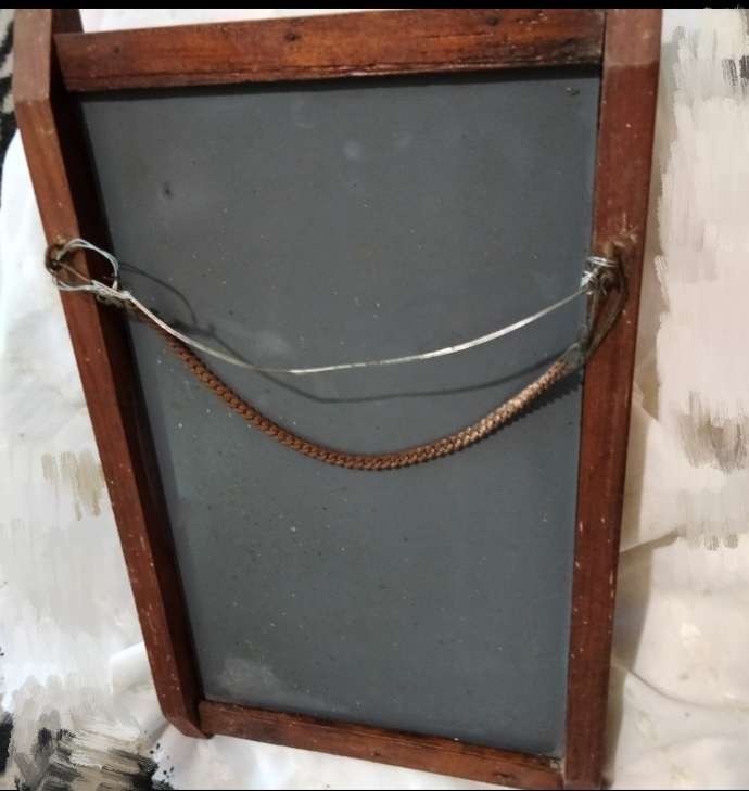 Mirror ART DECO frame curved wood+chain LOOK At My BUY NOW LISTINGS NO WAITING