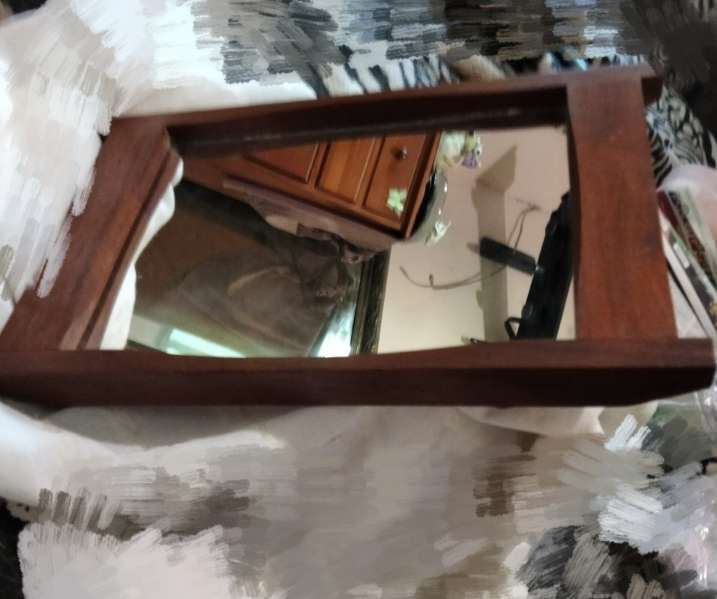 Mirror ART DECO frame curved wood+chain LOOK At My BUY NOW LISTINGS NO WAITING