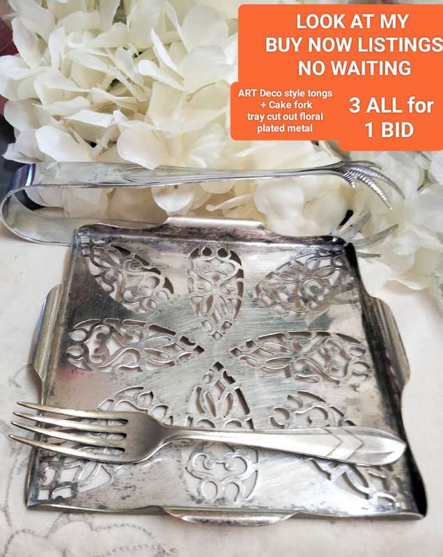 3 Art Deco EPNS + plated Table serving itemsLOOK AT MY BUY NOW LISTINGS NO WAITING