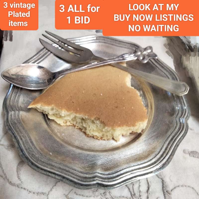 3 EPNS plated Table serving items LOOK AT MY BUY NOW LISTINGS NO WAITING