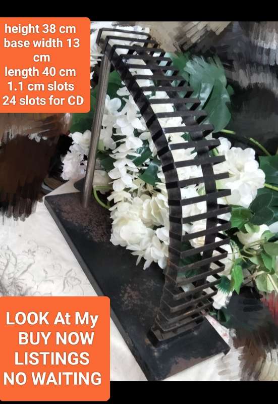 ART DECO Style Retro  CD holder storage 24 slots has rust LOOK at my BUY NOW listings NO WAITING