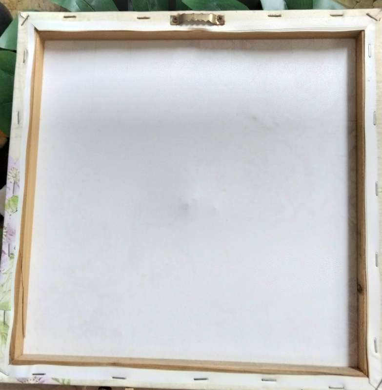 PAINTING Bird + floral scene-Canvas stretched over wood frame LOOK At My BUY NOW LISTING NO WAITING
