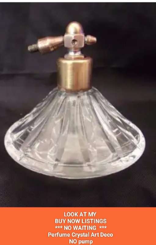 1930 ART DECO - Crystal+ brass Perfume bottle - No pump LOOK AT MY BUY NOW LISTINGS NO WAITING