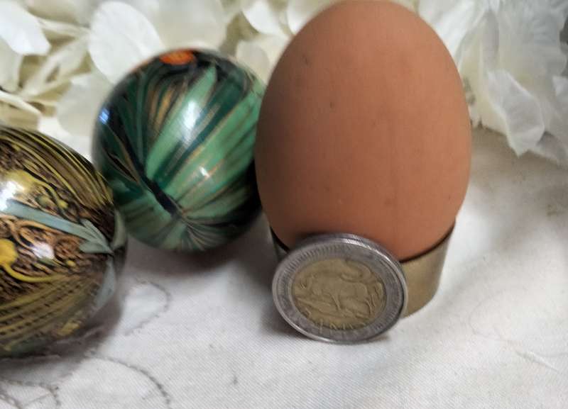 3 eggs Composite -2 artistically decorated + 1 hen  egg colourLOOK At My BUY NOW LISTINGS NO WAITING