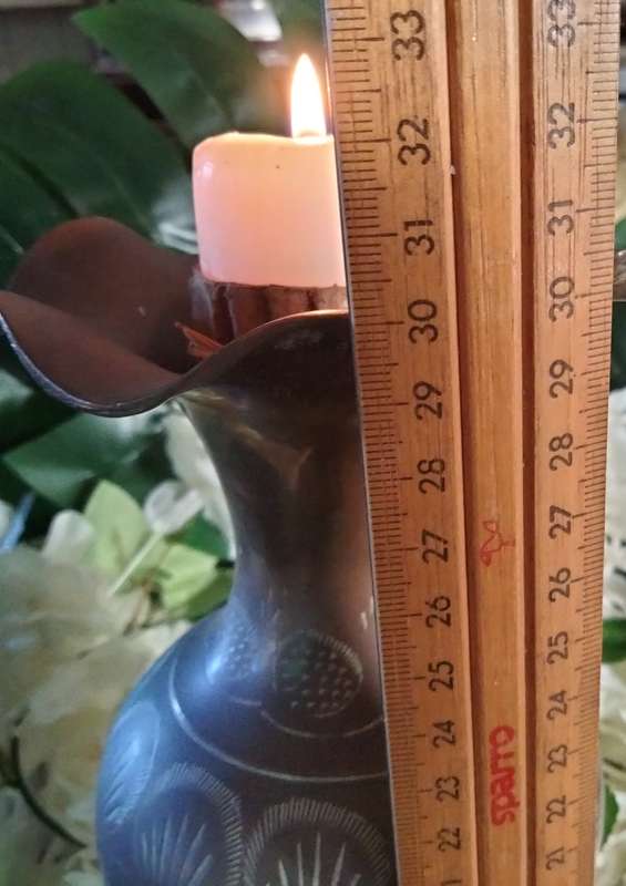 BRASS VASE ruffled edge tall-H 30cm 748grams or CANDLE holder LOOK AT MY BUY NOW LISTINGS NO WAITING