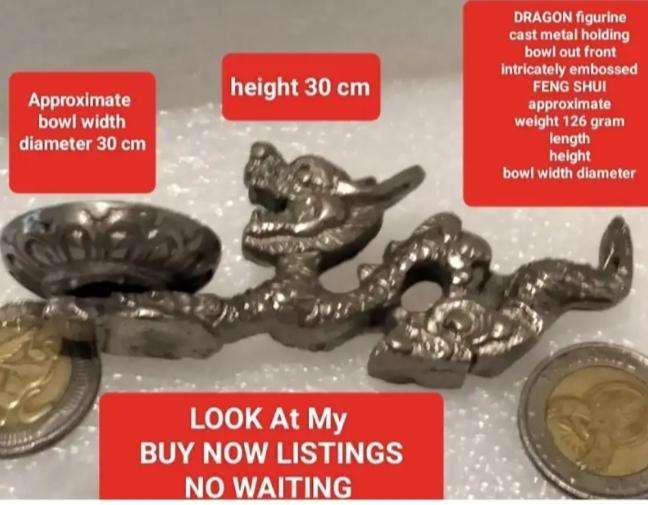 Old Chinese Dragon small Asian Oriental Art Figurine Cast IronLOOK At My BUY NOW listings NO WAITING