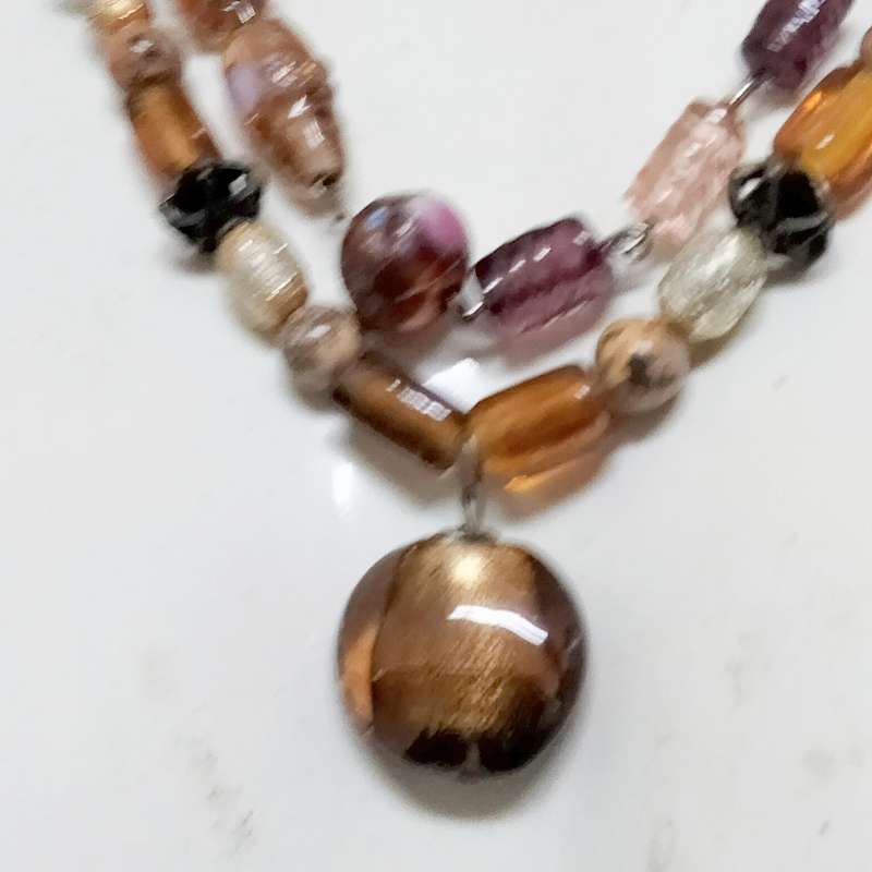 NECKLACE 3 Munano -1 WEDDING Cake -1 lampwork glass-1 Art glass All 1 Bid