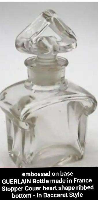 French Baccarat Style Crystal flacon GUERLAIN +Couer heart stopperLOOK atMy BUY NOW-NO WAITING