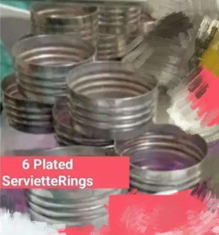 10 ALL for 1 BID - 6 Serviettes Rings + 2 Napkins LOOK At My BUY NOW Items NO WAITING