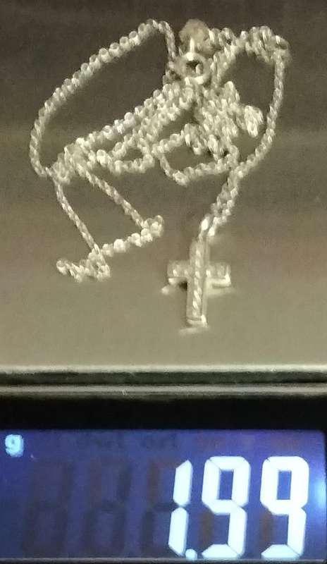 Sterling Silver 925 CHAIN + small Pendant Marcasite Cross Necklace LOOK at my Buy Now  NO WAITING