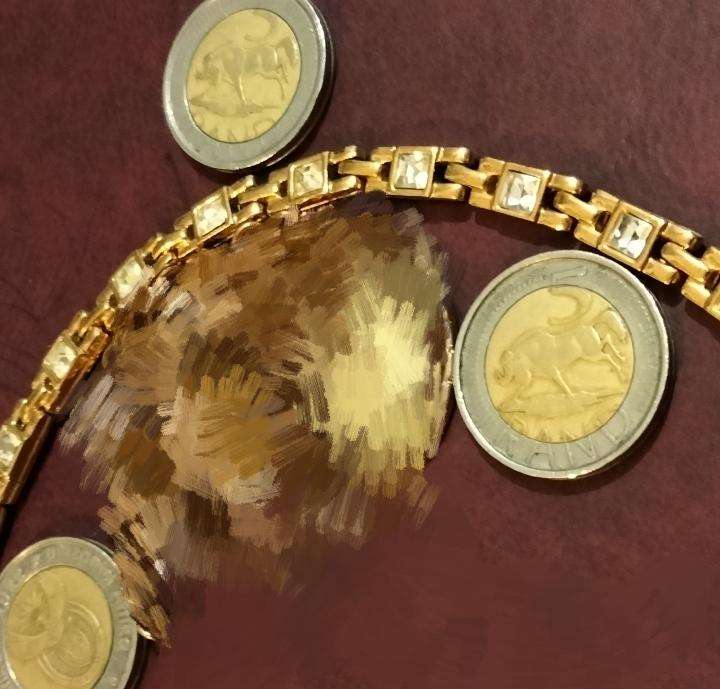 Tennis Bracelet Rhinestones sq.cut links Gold Tone LOOK AT my BUY NOW LISTINGS NO WAITING