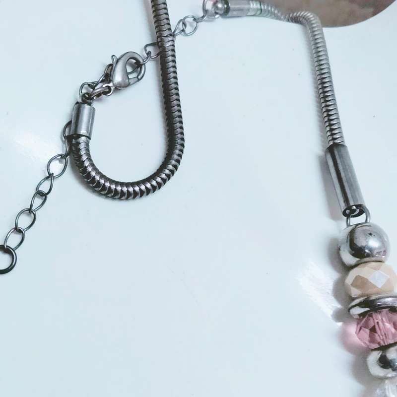 NECKLACE  Mix colours Shape Size  beads Silver Tone chain LOOK At MY BUY NOW items NO WAITING