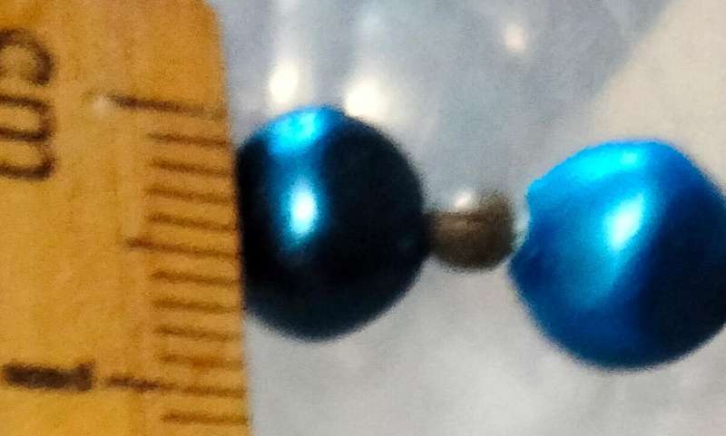NECKLACE Long Synthetic Blue beads small gold beads Vtg Barrel clLOOK At My BUY NOW ITEMS NO WAITING