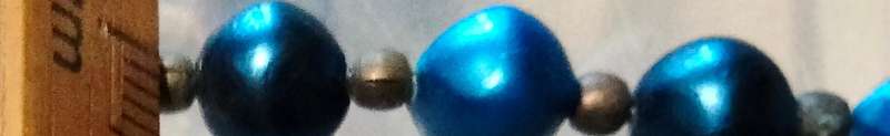 NECKLACE Long Synthetic Blue beads small gold beads Vtg Barrel clLOOK At My BUY NOW ITEMS NO WAITING