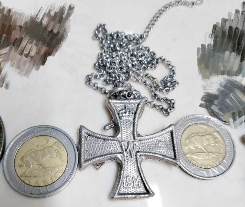 Mens accessories 3 All for 1 Bid on chains MALTESE surfer cross+Large black FOB+Multiple small medal