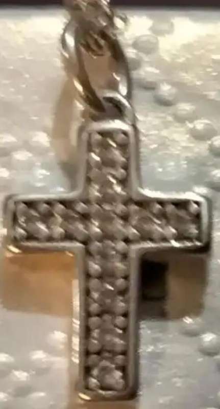 Sterling Silver 925 CHAIN +Marcasite Cross Pendant small - Necklace LOOK at my Buy Now  NO WAITING