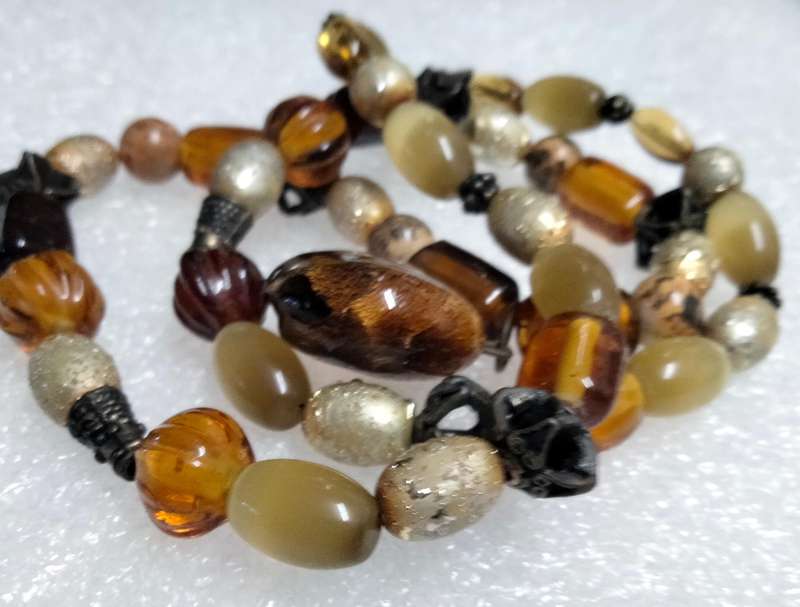 NECKLACE  MURANO Italian SILVER FOIL Largest Central -Handcrafted Lampwork glass Vintage +other mix