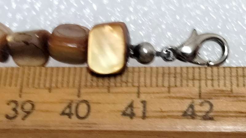 2 Necklaces Gemstones PINK+Gold Brown square cube Indian agate beads Art deco style