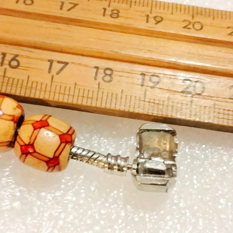 BRACELETS 2 vintage -1 European LARGE MURANO glass+1 stretch Red big Wood beads mix other
