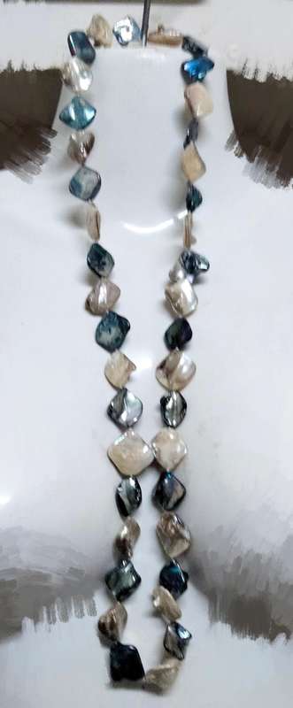 Necklace KEISHA 39 Fresh Water Pearls -PEACOCK + CREAM LOOK At My BUY NOW LISTINGS NO WAITING