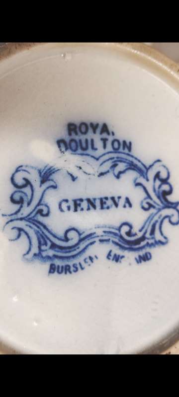 ROYAL DOULTON 1 Flow blue Jug Geneva pattern C1900 LOOK At My BUY NOW LISTINGS NO WAITING