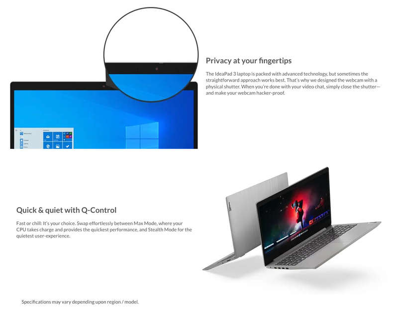 15.6" Lenovo IdeaPad 3 Notebook 256GB - Intel Core i3 / 4GB /  256GB SSD + 1TB HDD (New | Open Box)