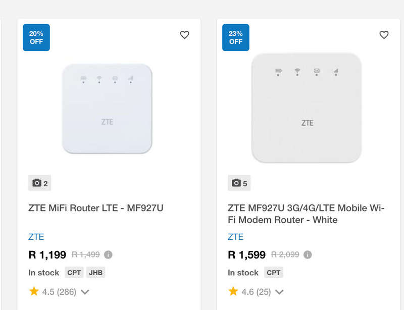 ZTE MF927U 4G/LTE Mobile Wi-Fi Modem Router ***VALUED AT R2000***